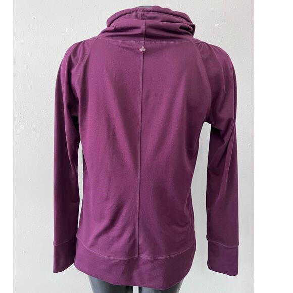 Prana Cornelia Pullover Sweatshirt Sz M Funnel Neck Maroon Loungewear activewear - Picture 2 of 9